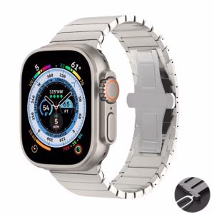 Bracelet Apple Watch Acier Inoxydable Construction à Maillons - EzStrap - Argent