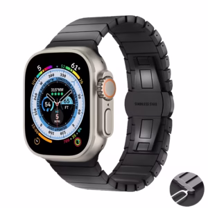 Bracelet Apple Watch Acier Inoxydable Construction à Maillons - EzStrap - Argent