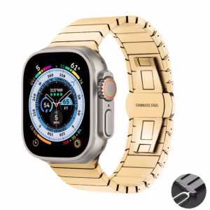 Bracelet Apple Watch Acier Inoxydable Construction à Maillons - EzStrap - Argent