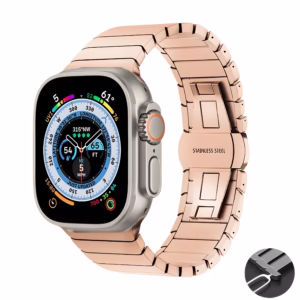 Bracelet Apple Watch Acier Inoxydable Construction à Maillons - EzStrap - Argent