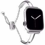 Bracelet Apple Watch Acier Inoxydable Demi-Jonc et Chaînette - EzStrap - Argent