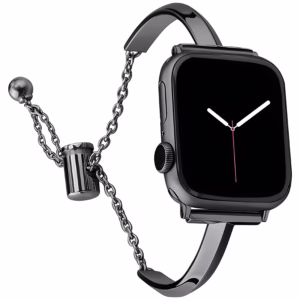 Bracelet Apple Watch Acier Inoxydable Demi-Jonc et Chaînette - EzStrap - Argent