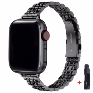 Bracelet Apple Watch Acier Inoxydable Design Maillons Raffinés - EzStrap - Argent/Or Rose