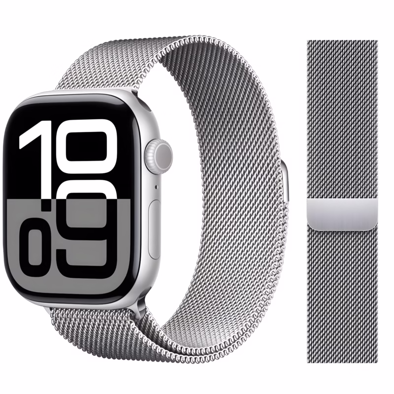 Bracelet Apple Watch Acier Inoxydable Maille Milanaise - EzStrap - Argent