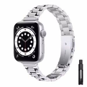 Bracelet Apple Watch Acier Inoxydable à Maillons Classiques - EzStrap - Argent