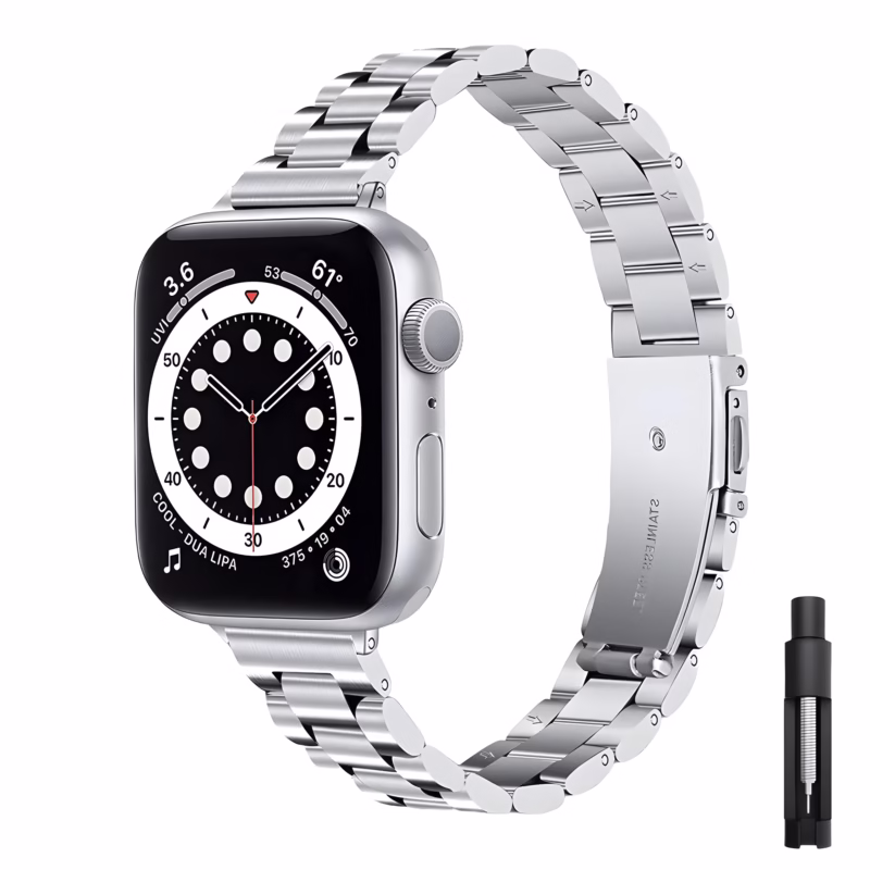 Bracelet Apple Watch Acier Inoxydable à Maillons Classiques - EzStrap - Argent