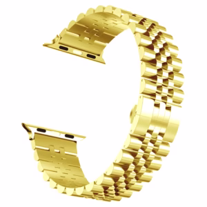 Bracelet Apple Watch Acier Inoxydable Structure Jubilé Poli-Brossé - EzStrap - Argent/Or