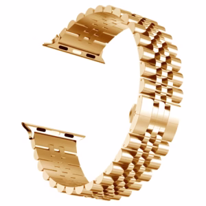 Bracelet Apple Watch Acier Inoxydable Structure Jubilé Poli-Brossé - EzStrap - Argent/Or