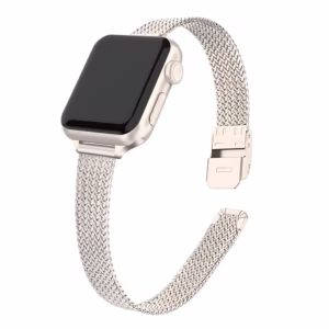 bracelet-apple-watch-acier-maillage-milanais-texture - EzStrap - Chrome