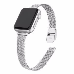 bracelet-apple-watch-acier-maillage-milanais-texture - EzStrap - Chrome