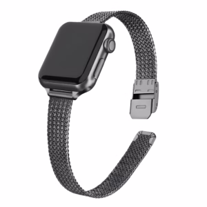 bracelet-apple-watch-acier-maillage-milanais-texture - EzStrap - Chrome