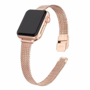 bracelet-apple-watch-acier-maillage-milanais-texture - EzStrap - Chrome