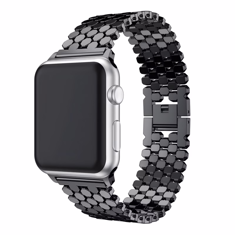 Bracelet Apple Watch en Acier Inoxydable Design Nid d’Abeille - EzStrap - Graphite