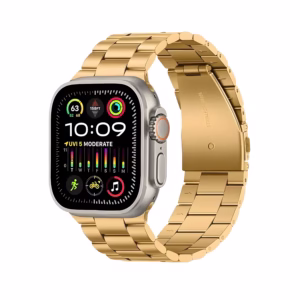 Bracelet Apple Watch en Acier Inoxydable Type Oyster - EzStrap - Argent