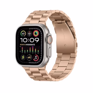 Bracelet Apple Watch en Acier Inoxydable Type Oyster - EzStrap - Argent