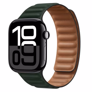 Bracelet Apple Watch en Cuir Texturé à Boucle Magnétique - EzStrap - Orange Foncé