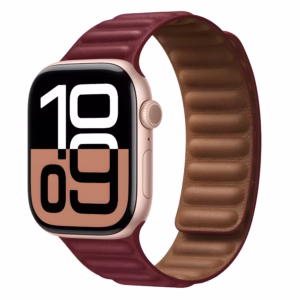 Bracelet Apple Watch en Cuir Texturé à Boucle Magnétique - EzStrap - Violet