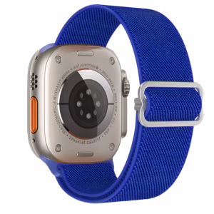 Bracelet Apple Watch en Nylon Souple Bohème Réglable - EzStrap - Blanc/Motifs Noirs