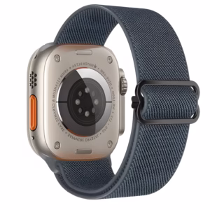 Bracelet Apple Watch en Nylon Souple Bohème Réglable - EzStrap - Blanc/Motifs Noirs