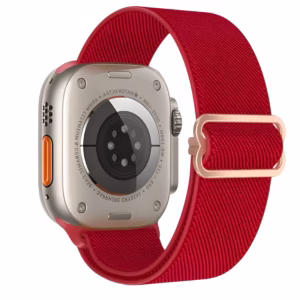 Bracelet Apple Watch en Nylon Souple Bohème Réglable - EzStrap - Blanc/Motifs Noirs