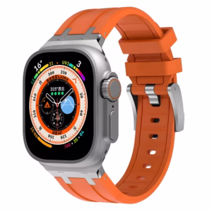 Bracelet Apple Watch en Silicone Souple à Intérieur Structuré - EzStrap - Orange