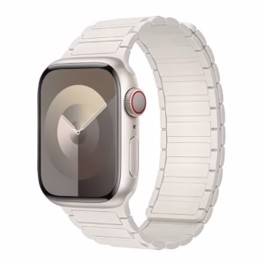 Bracelet Apple Watch Silicone Bicolore à Fermeture Magnétique - EzStrap - Blanc/Noir