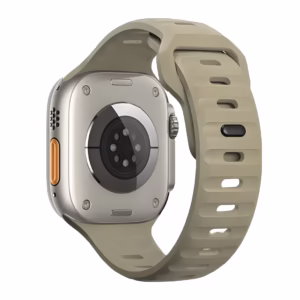 Bracelet Apple Watch Silicone à Larges Fentes de Régulation - EzStrap - Gris/Bleu Clair