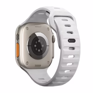 Bracelet Apple Watch Silicone à Larges Fentes de Régulation - EzStrap - Gris/Bleu Clair