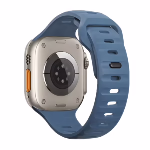 Bracelet Apple Watch Silicone à Larges Fentes de Régulation - EzStrap - Gris/Bleu Clair