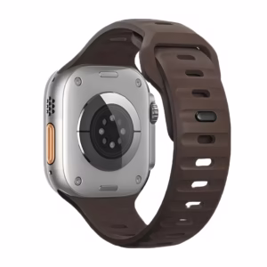 Bracelet Apple Watch Silicone à Larges Fentes de Régulation - EzStrap - Gris/Bleu Clair