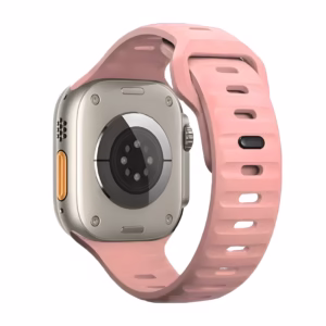 Bracelet Apple Watch Silicone à Larges Fentes de Régulation - EzStrap - Gris/Bleu Clair