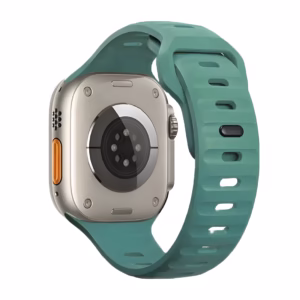 Bracelet Apple Watch Silicone à Larges Fentes de Régulation - EzStrap - Gris/Bleu Clair