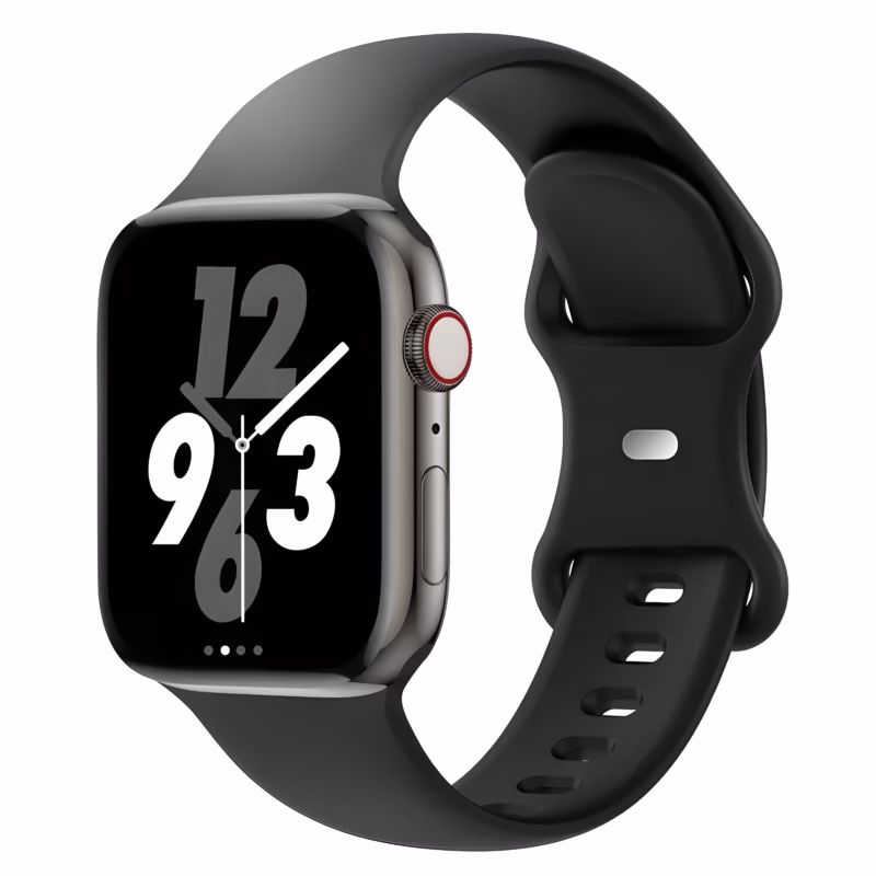 Bracelet Apple Watch Silicone Lisse Sport - EzStrap - Noir