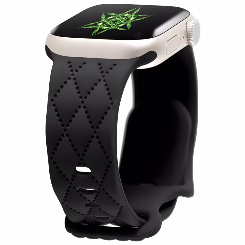 Bracelet Apple Watch Silicone Matelassé à Boucle Classique - EzStrap - Noir