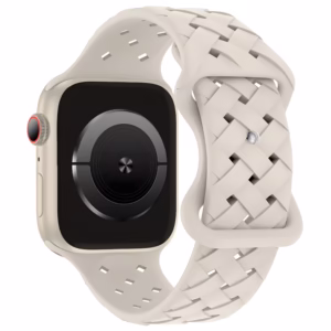 Bracelet Apple Watch Silicone Moulé à Motif Entrelacé - EzStrap - Gris Foncé