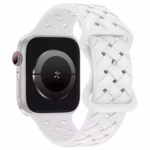 Bracelet Apple Watch Silicone Moulé à Motif Entrelacé - EzStrap - Gris Foncé