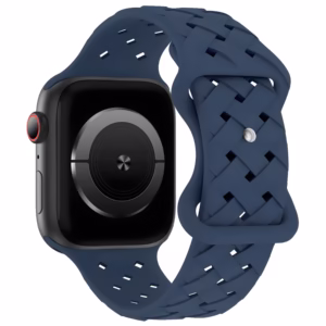Bracelet Apple Watch Silicone Moulé à Motif Entrelacé - EzStrap - Gris Foncé
