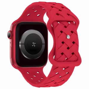 Bracelet Apple Watch Silicone Moulé à Motif Entrelacé - EzStrap - Gris Foncé