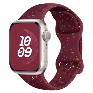 Bracelet Apple Watch Silicone Perforé à Éclats Multicolores - EzStrap - Bleu