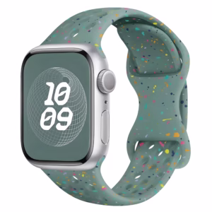 Bracelet Apple Watch Silicone Perforé à Éclats Multicolores - EzStrap - Bleu