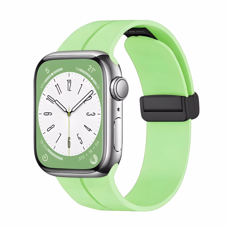 Bracelet Apple Watch Silicone Souple Fermeture Magnétique - EzStrap - Vert Clair