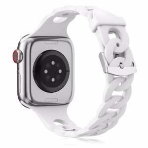 Bracelet Apple Watch Silicone Souple à Maillons Entrelacés - EzStrap - Marron Clair