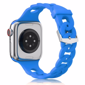Bracelet Apple Watch Silicone Souple à Maillons Entrelacés - EzStrap - Marron Clair