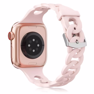 Bracelet Apple Watch Silicone Souple à Maillons Entrelacés - EzStrap - Marron Clair
