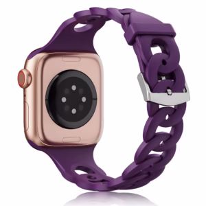 Bracelet Apple Watch Silicone Souple à Maillons Entrelacés - EzStrap - Marron Clair