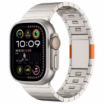 Bracelet Apple Watch Acier Inoxydable Aimanté à Dégagement Rapide - EzStrap - Titane/Orange