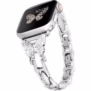 Bracelet Apple Watch Acier Inoxydable Design Papillon à Maillons Ornementés - EzStrap - Or
