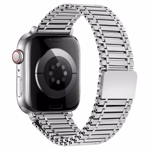 Bracelet Apple Watch Acier Inoxydable Maille Articulée avec Fermoir Magnétique - EzStrap - Or Rose