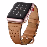 Bracelet Apple Watch Cuir Lisse Construction Classique - EzStrap - Marron