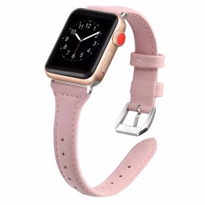 Bracelet Apple Watch Cuir Lisse à Motif Floral Imprimé - EzStrap - Rouge